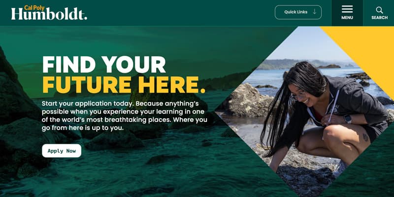 Screenshot of humboldt.edu website
